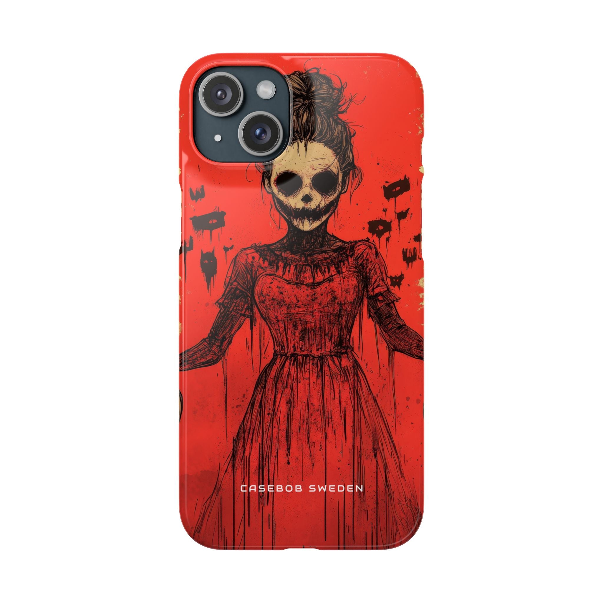 Haunting Scarlet Descent iPhone 15 - Slim Phone Case