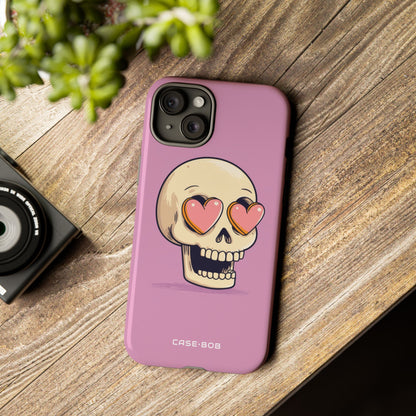 Heart Eyed Skull iPhone 15 Plus Case - Tough