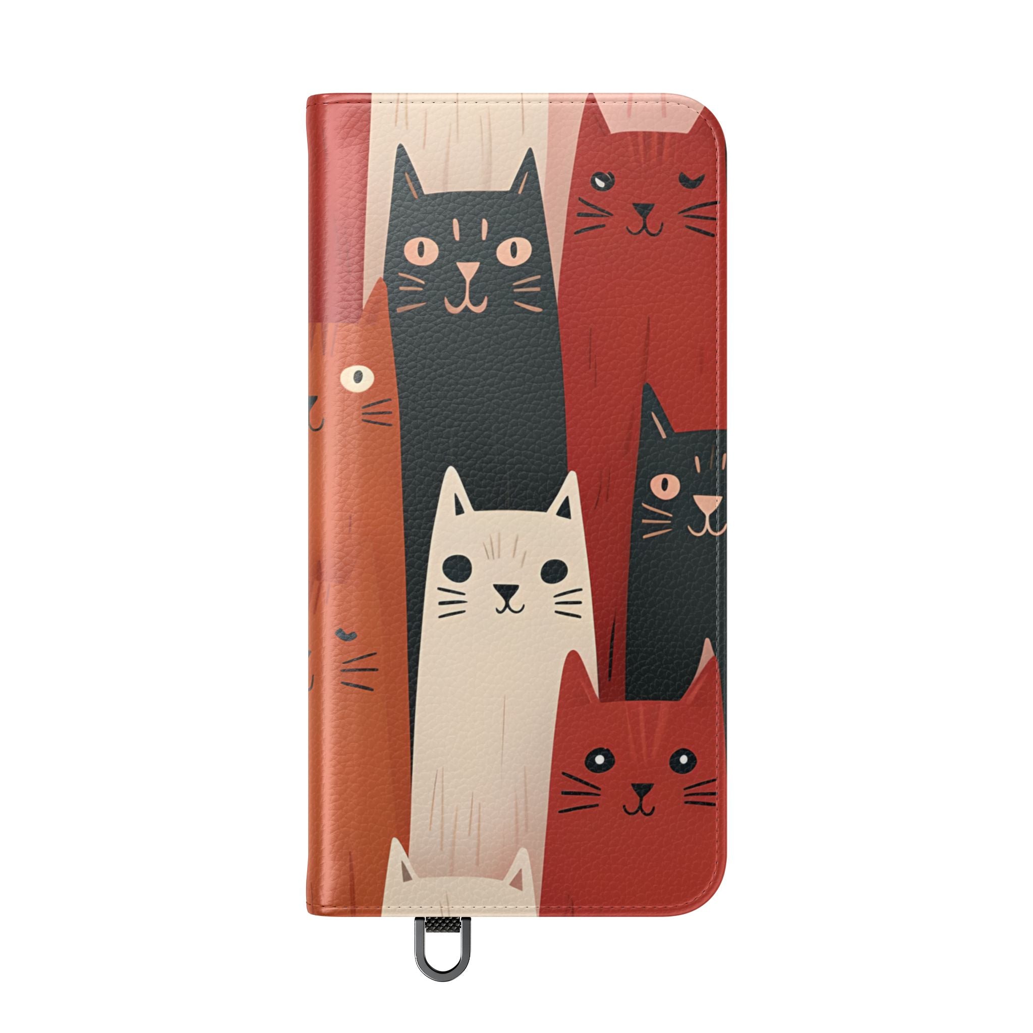 Cat Columns Orange - Samsung S25+ Case - Wallet