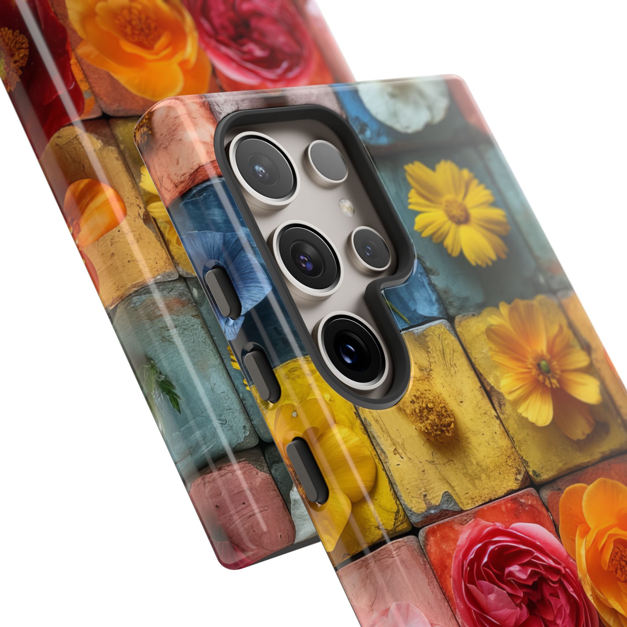 Vibrant Floral Tiles - Tough Samsung S24 Phone Case