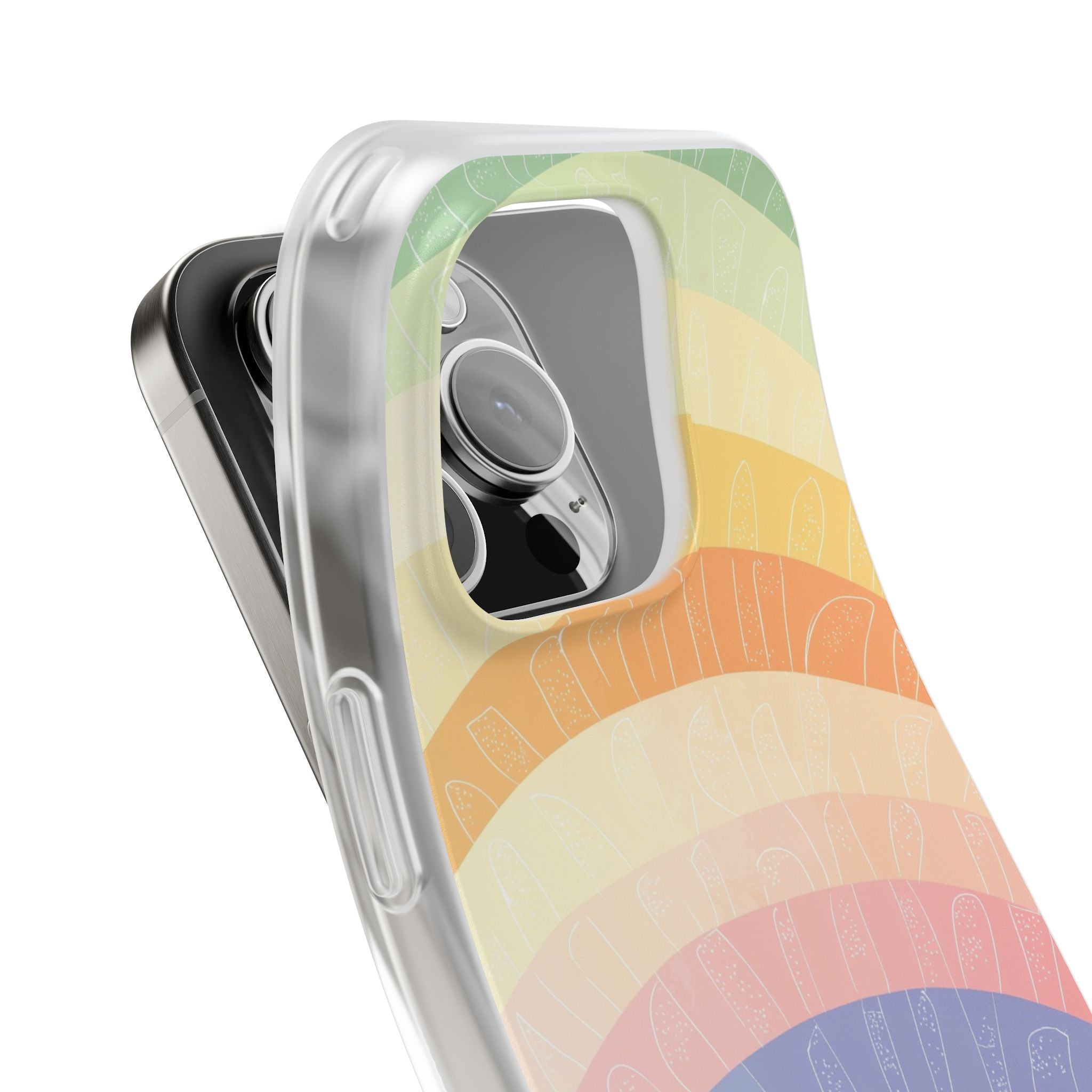 Pastel Rainbow Bands iPhone 16 Pro Case - Soft