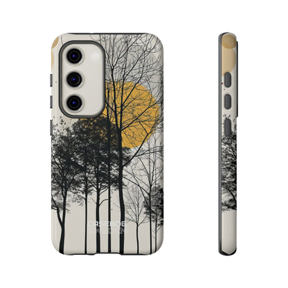 Silhuetter av gyllene skog Samsung S23 – Tough