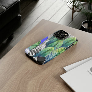 Watercolor Green Leafs - Protective Phone Case