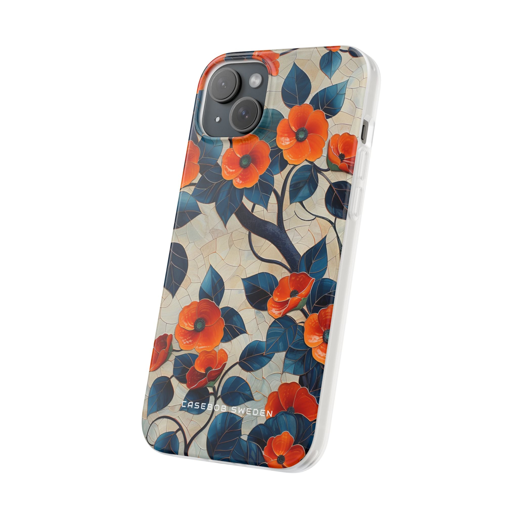 Orange Blossoms Mosaic Harmony iPhone 15 - Flexi Phone Case