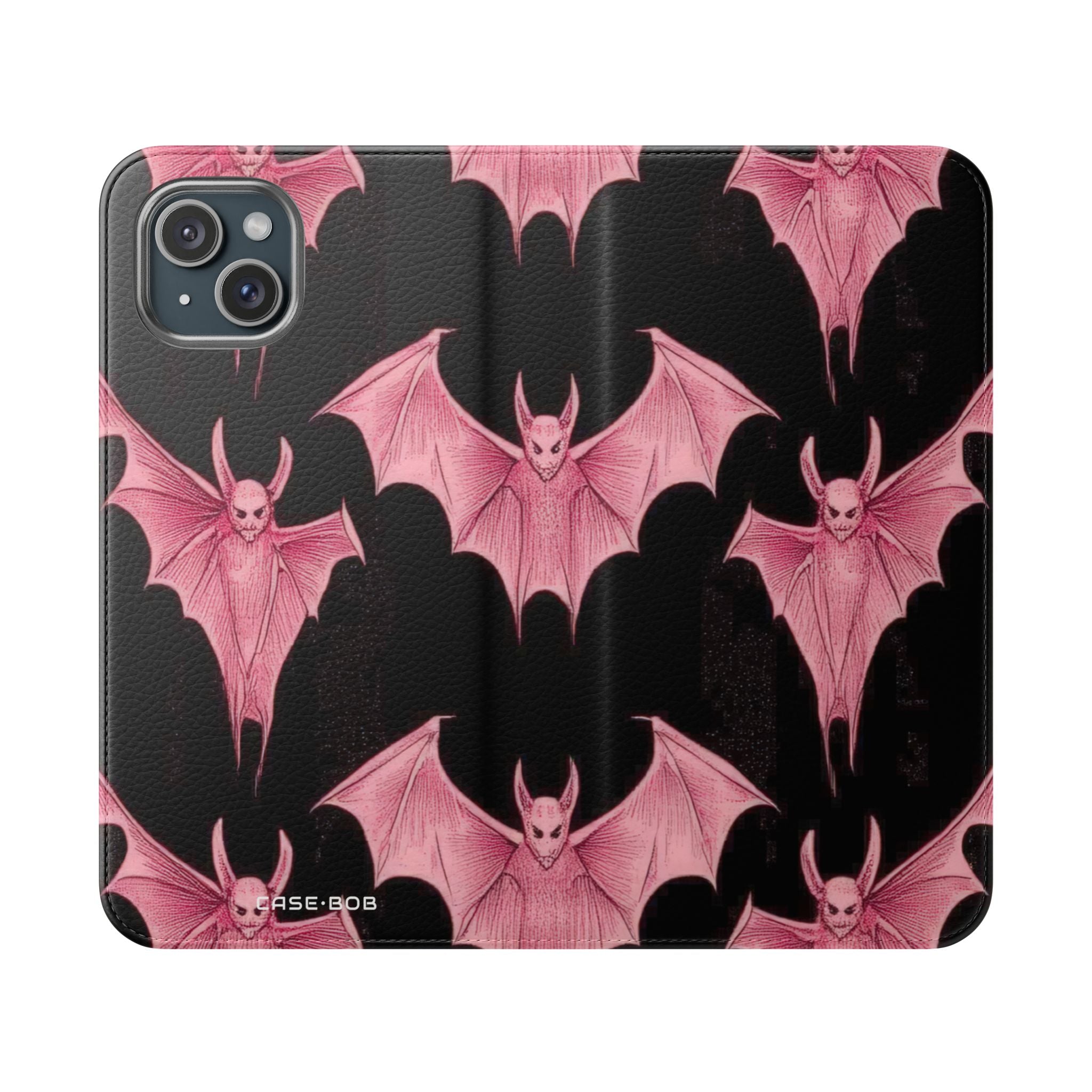 Pink Batwave - iPhone 15 Plus Case - Wallet