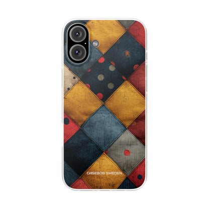 Blue Red Patchwork - Flexi iPhone 16 Phone Case