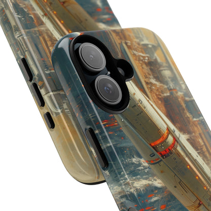 Futuristic Forest Voyage iPhone 16 - Tough