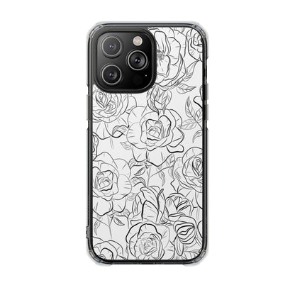 Intricate Rose Sketches iPhone Case - Impact