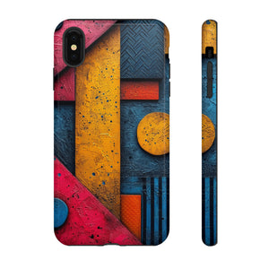 Neon Geometric Fusion - Protective Phone Case