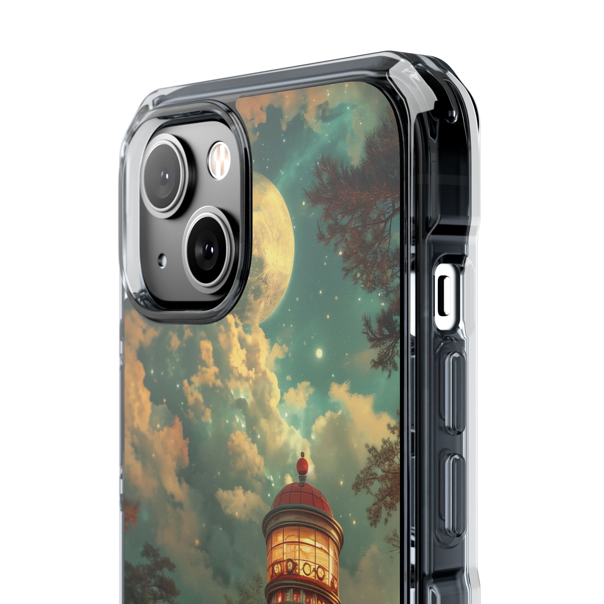 Vintage Moonlit Diner Fantasy iPhone 14 - Clear Impact Phone Case