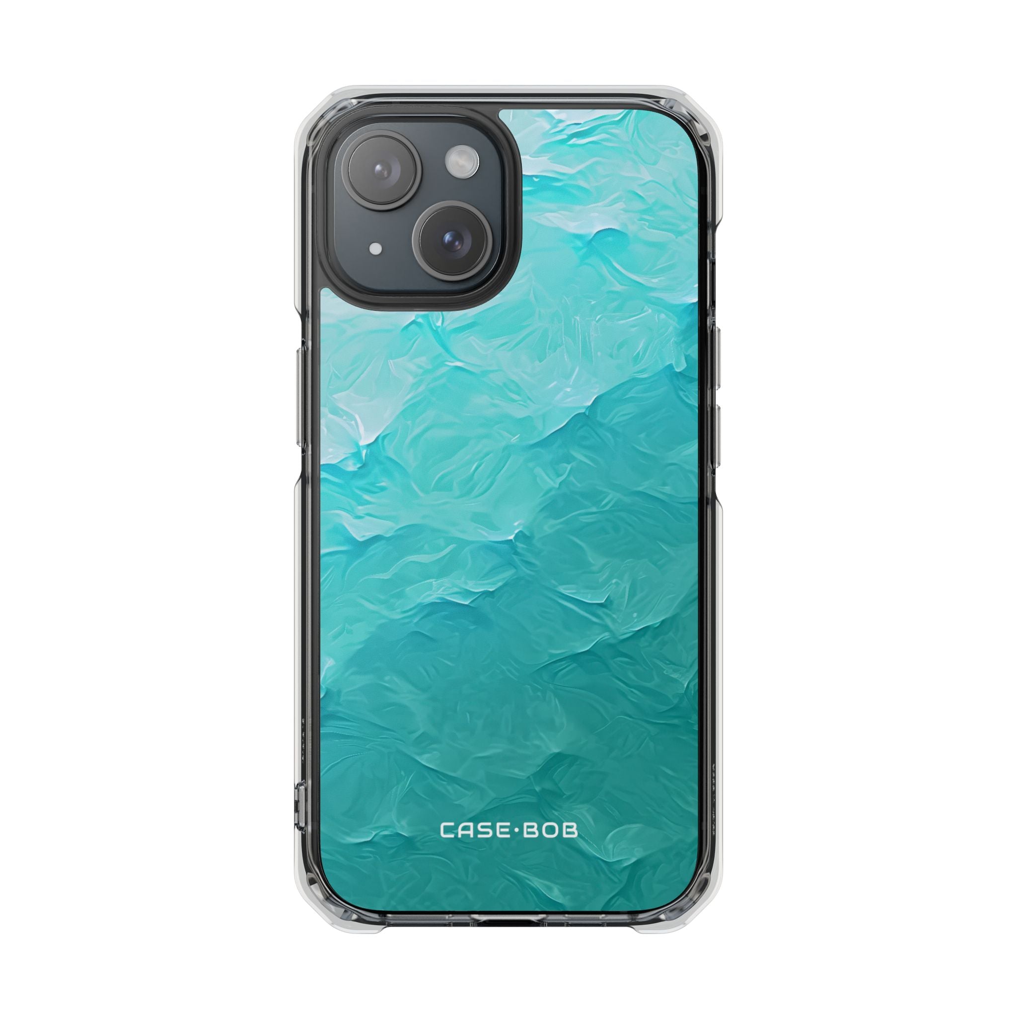 Teal Brushwaves iPhone 15 Case - Impact