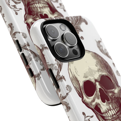 Gothic Skulls and Ornate Foliage iPhone 16 | Tough+ Phone Case