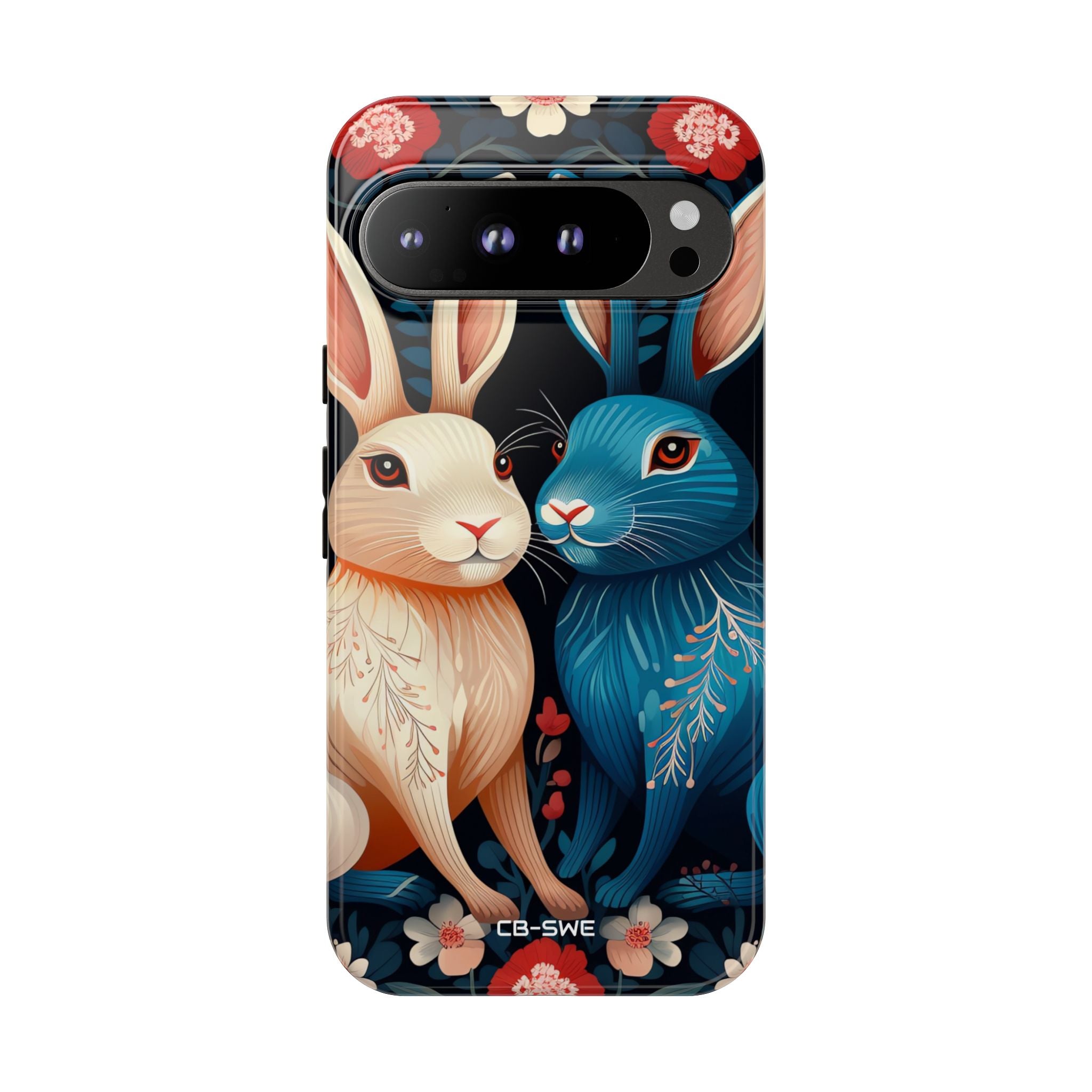 Rabbits Embrace Blossoms - Google Pixel Case