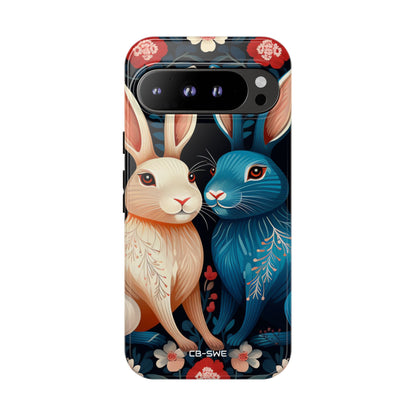 Rabbits Embrace Blossoms - Google Pixel Case
