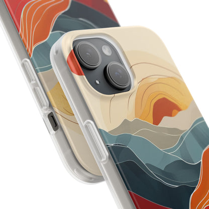 Harmonic Flow of Lines and Color iPhone 15 - Flexi Phone Case