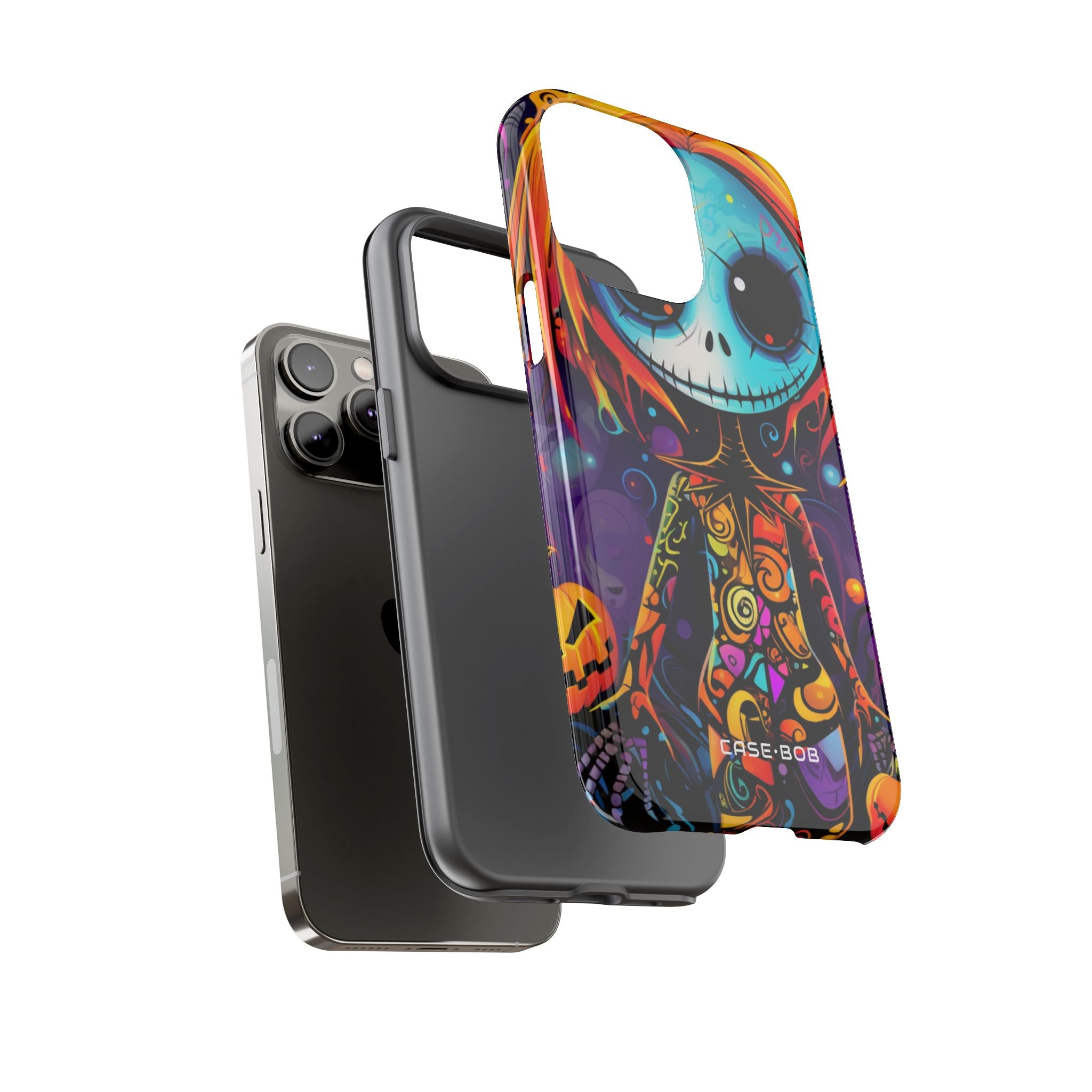 Blue Skull Swirl iPhone 14 Pro Max Case - Tough