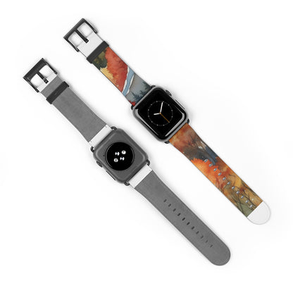 Snowcapped Ember Mountains - Watch Band