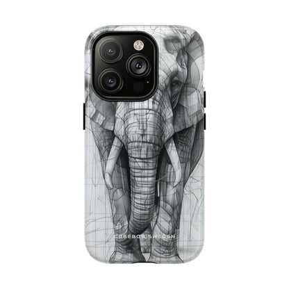 Elephant Line Geometry iPhone 14 | Tough+ Phone Case