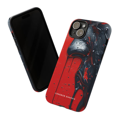 Textured Crimson Bloom iPhone 15 - Tough Phone Case