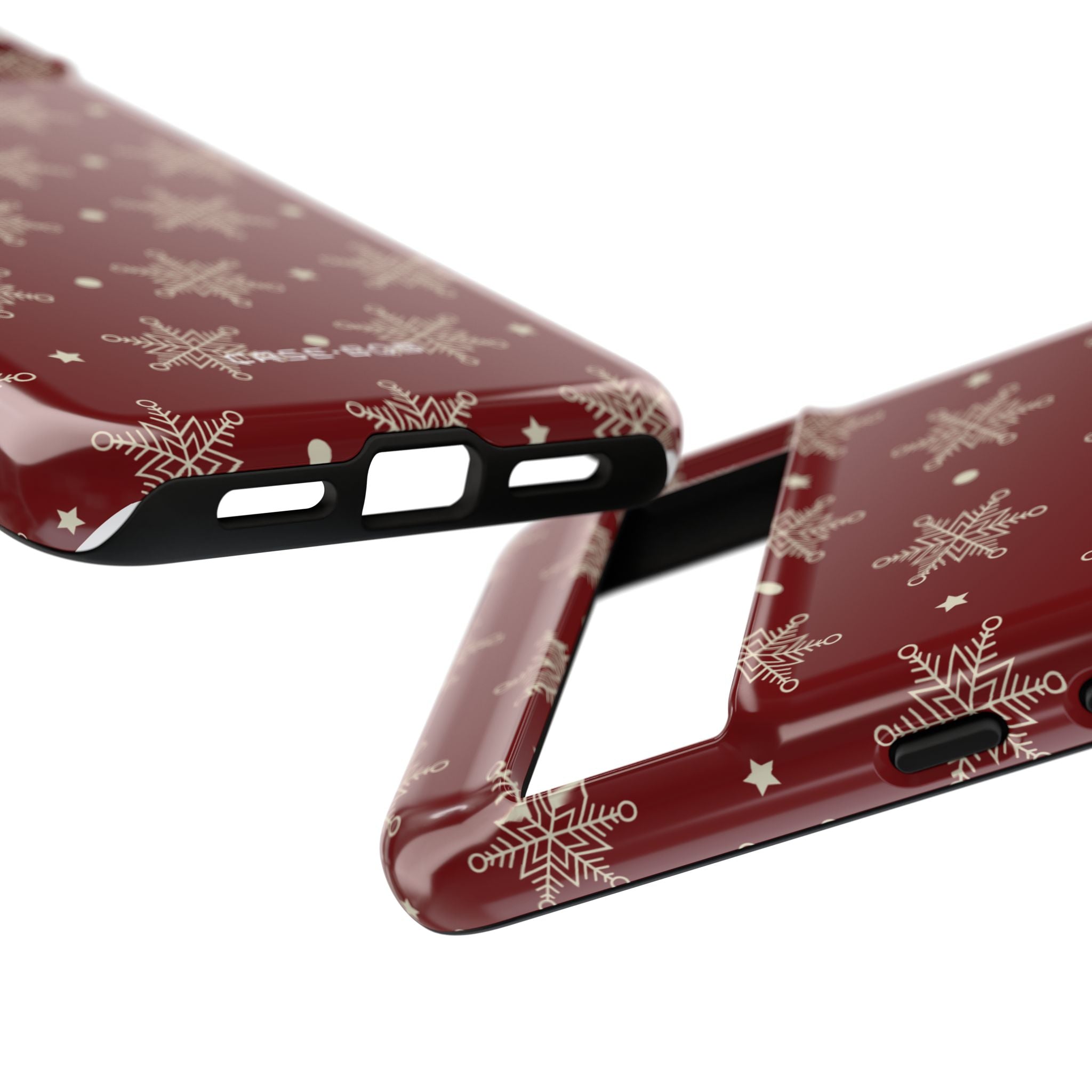 Cream Snowflake Crimson Google Pixel 8 Pro Case - Tough