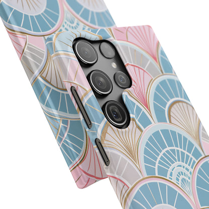 Art Deco Pastel Fan Pattern - Slim Samsung S23 Phone Case