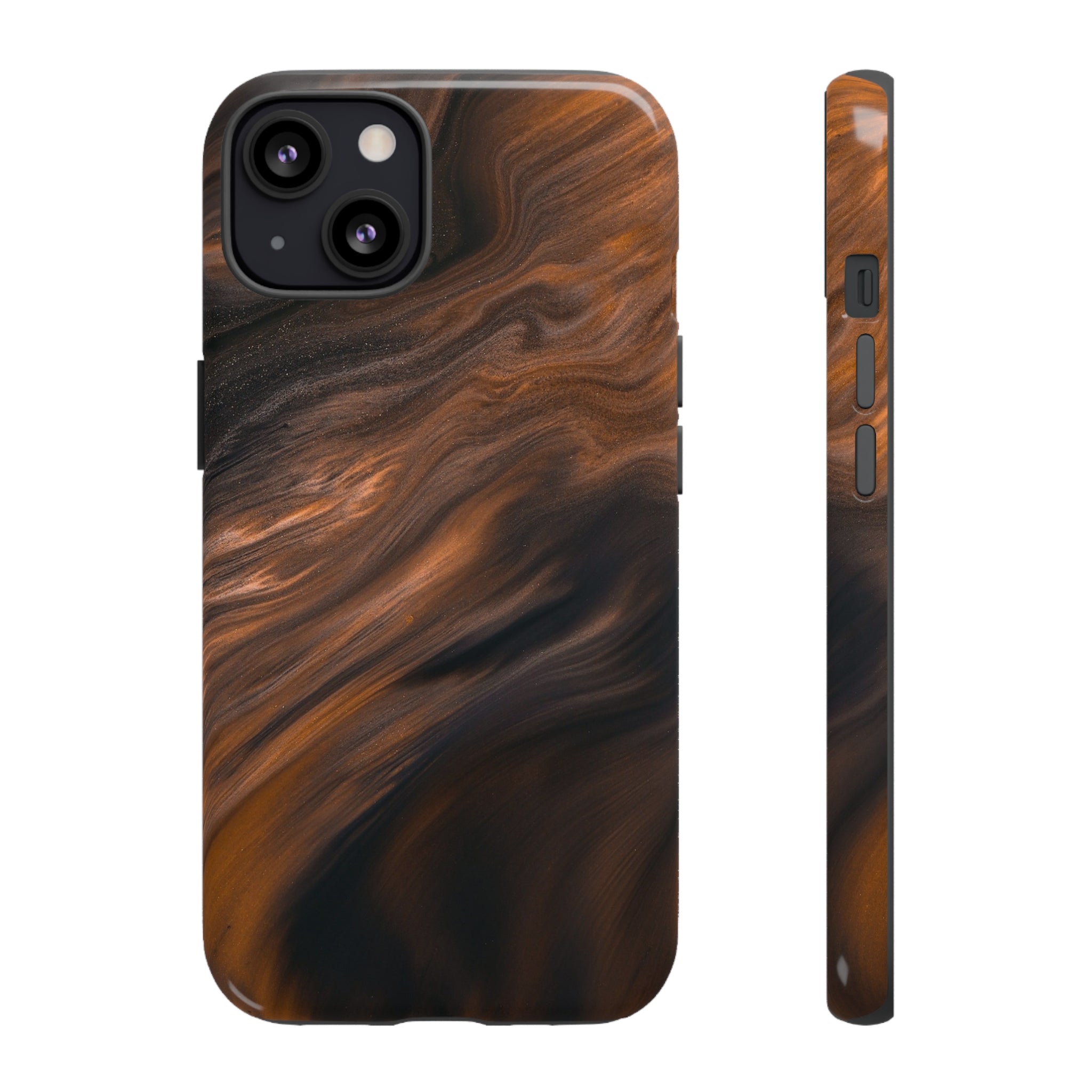 Brown Mist Ink Art iPhone Case (Protective) iPhone 13 Glossy Phone Case