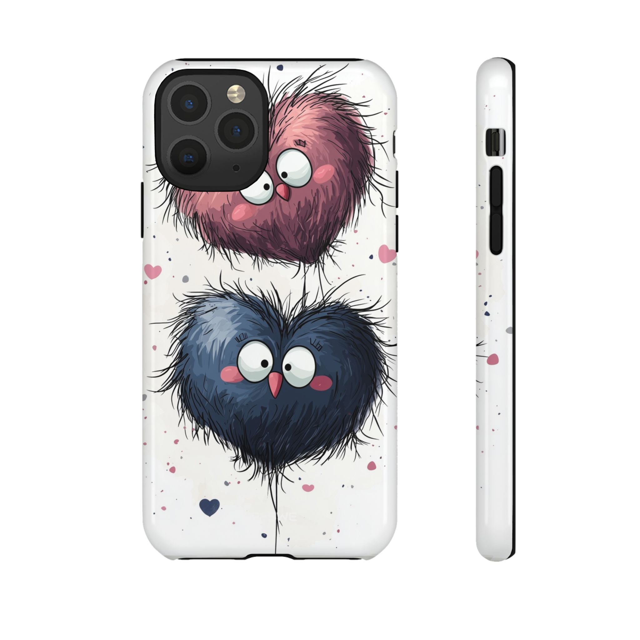 Fluffy Hearts Embrace - iPhone Case