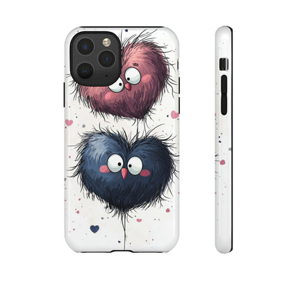 Fluffy Hearts Embrace - iPhone Case