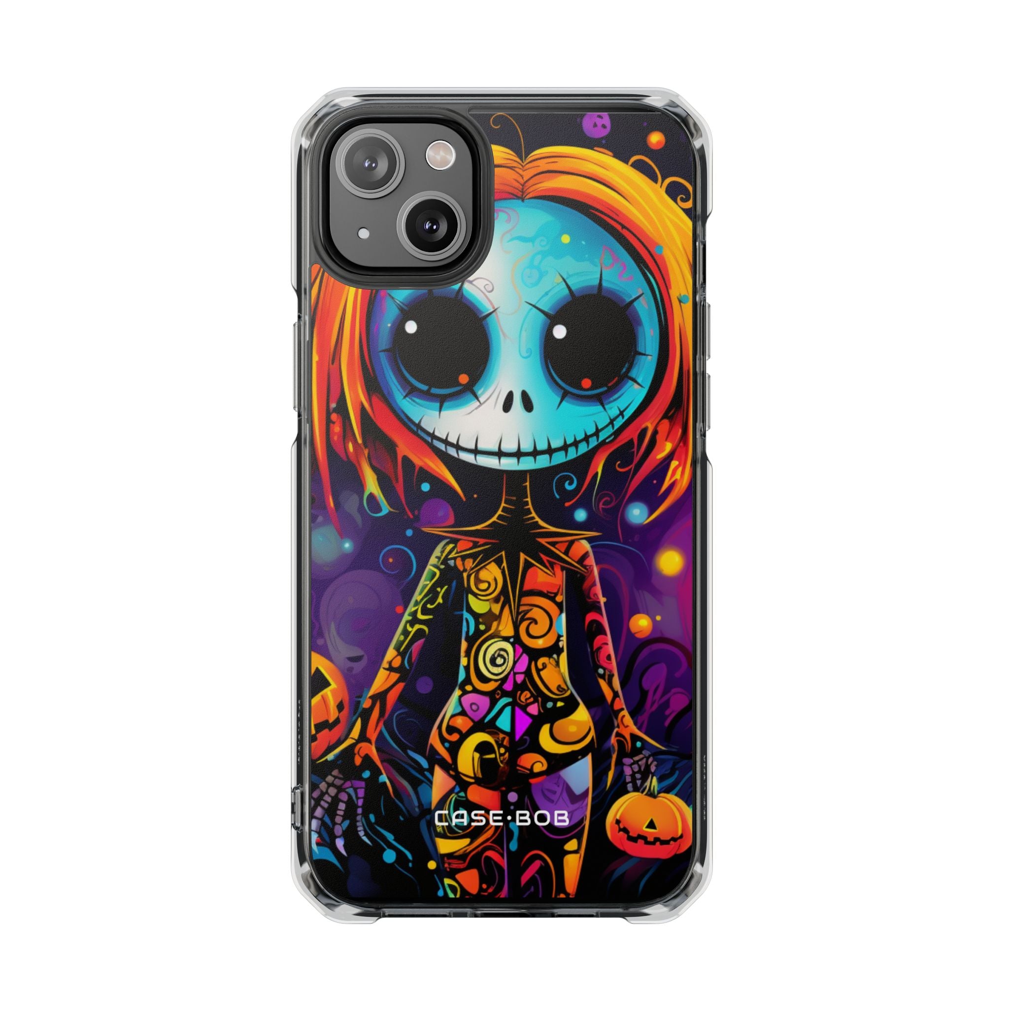 Blue Skull Swirl iPhone 14 Plus Case - Impact