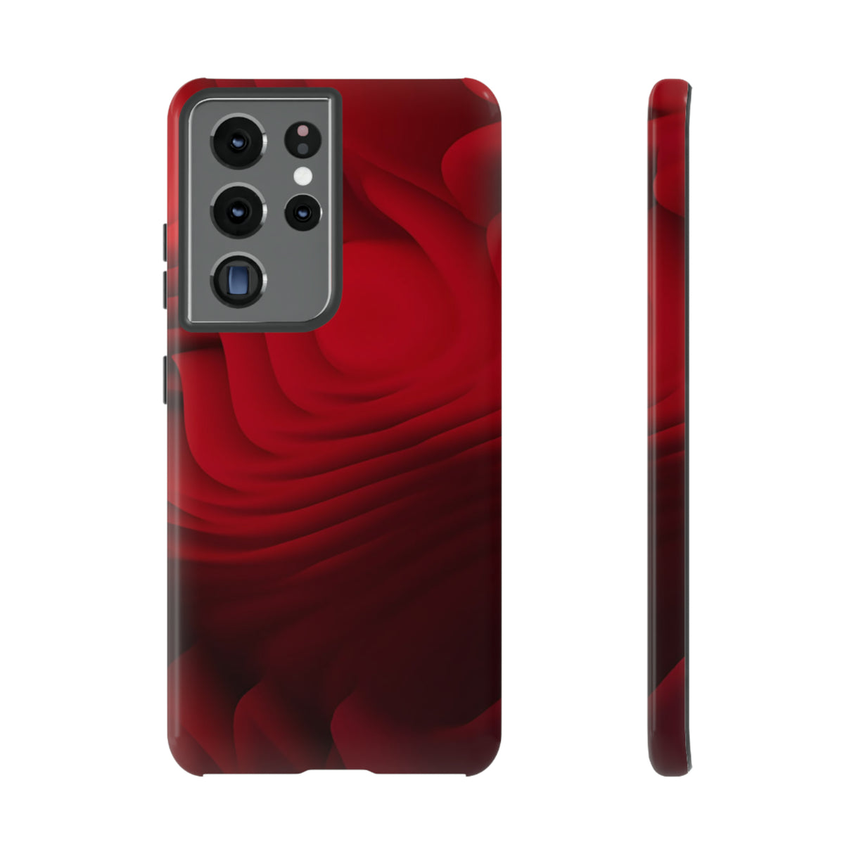 Red Center Waves - Protective Phone Case