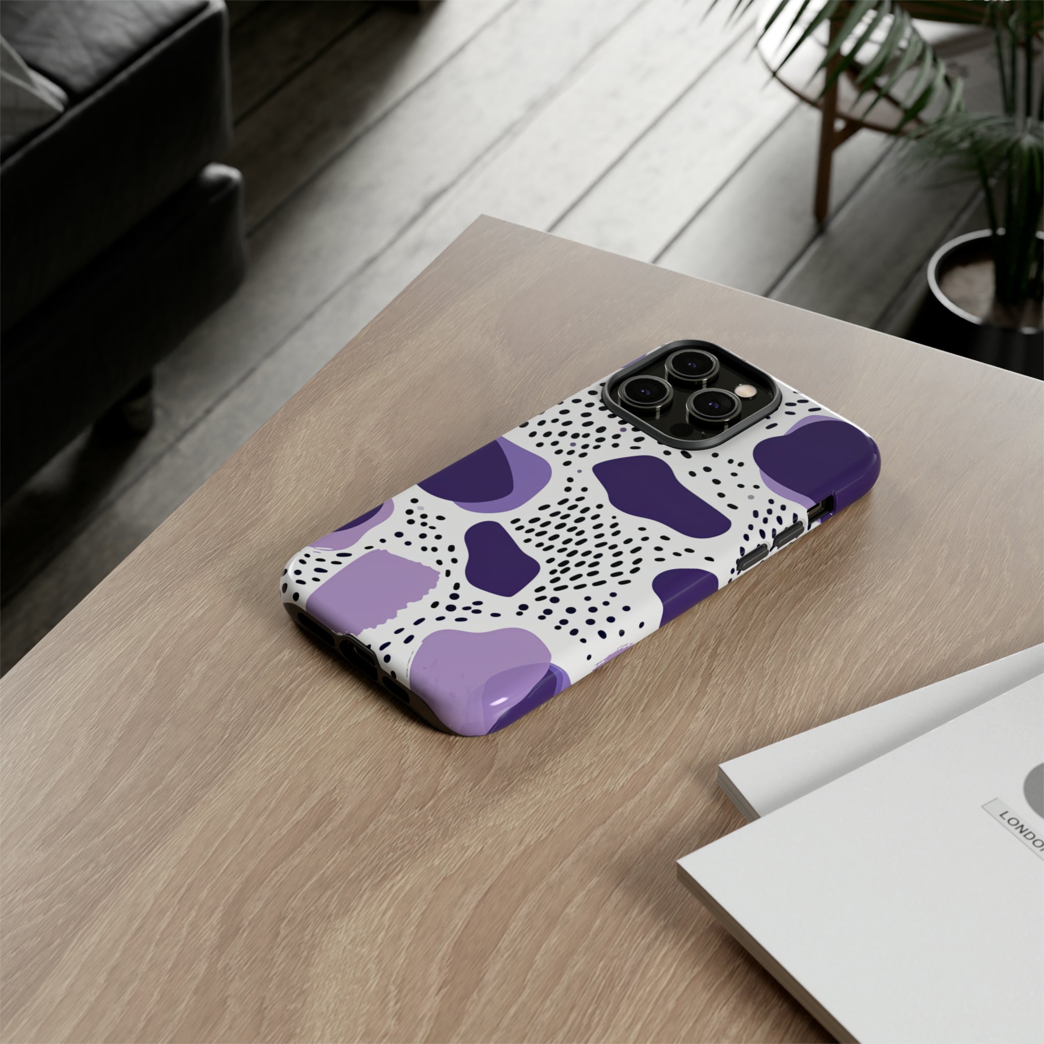 Purple Dots Elegance Case - Protective Phone Case