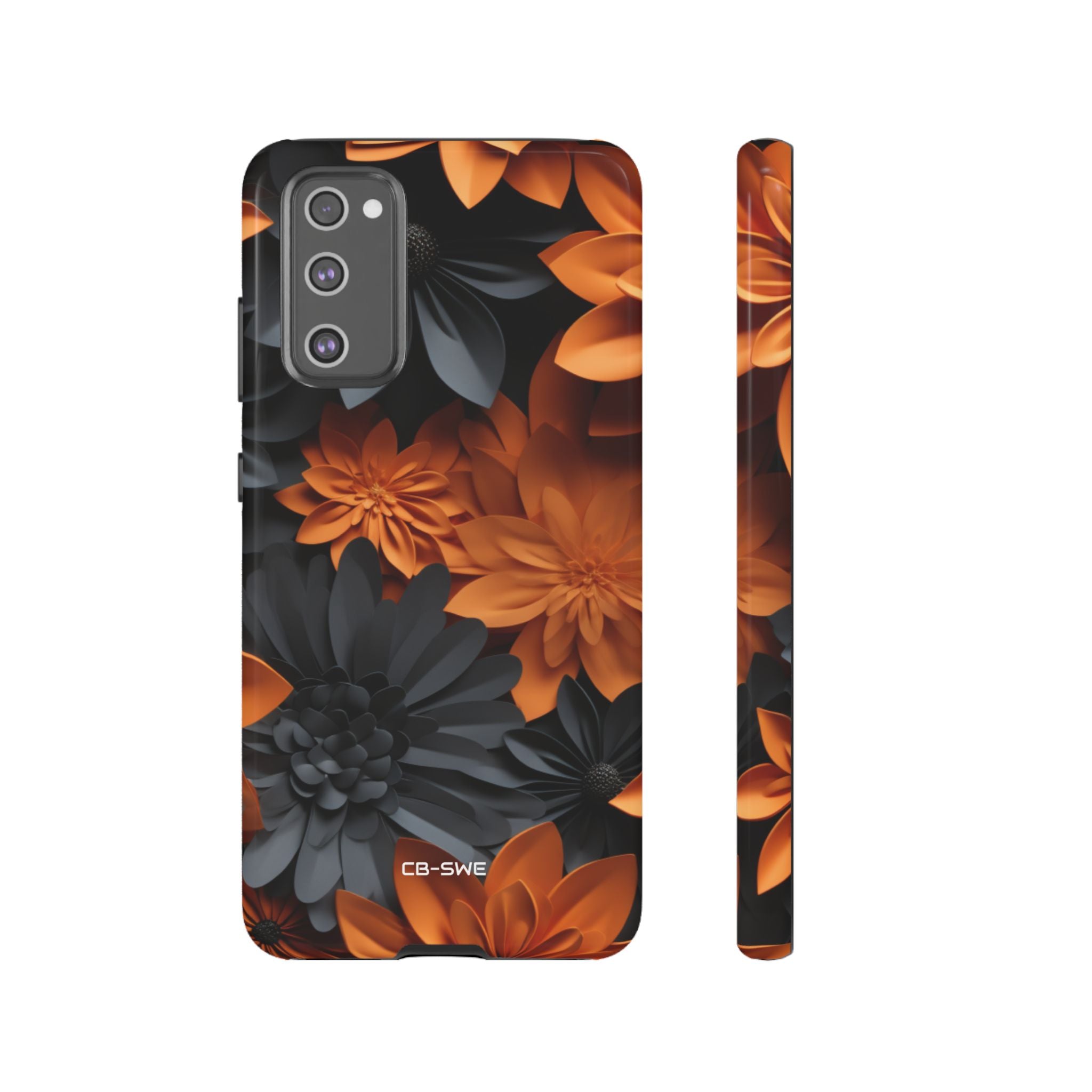Graphical Orange Florals - Samsung Case