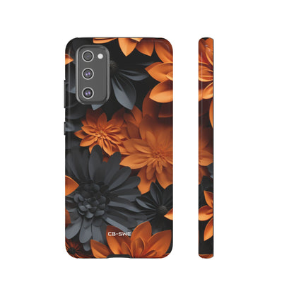 Graphical Orange Florals - Samsung Case