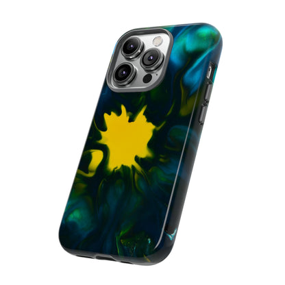 Yellow Spot Ink Art - Protective Phone Case