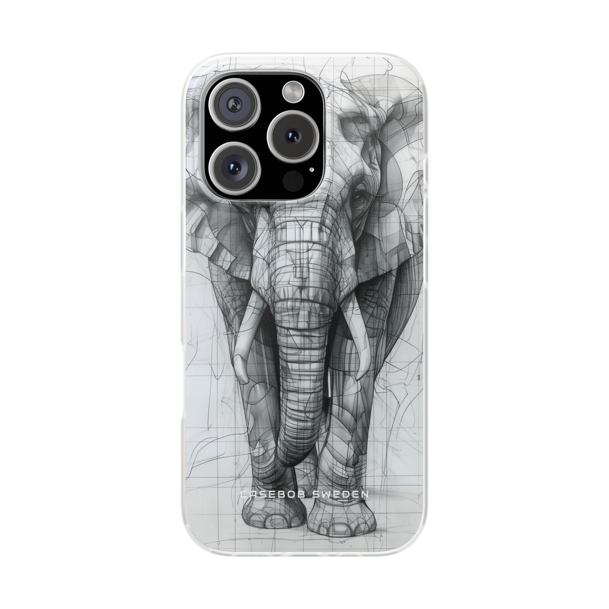 Elephant Line Geometry iPhone 16 - Flexi Phone Case