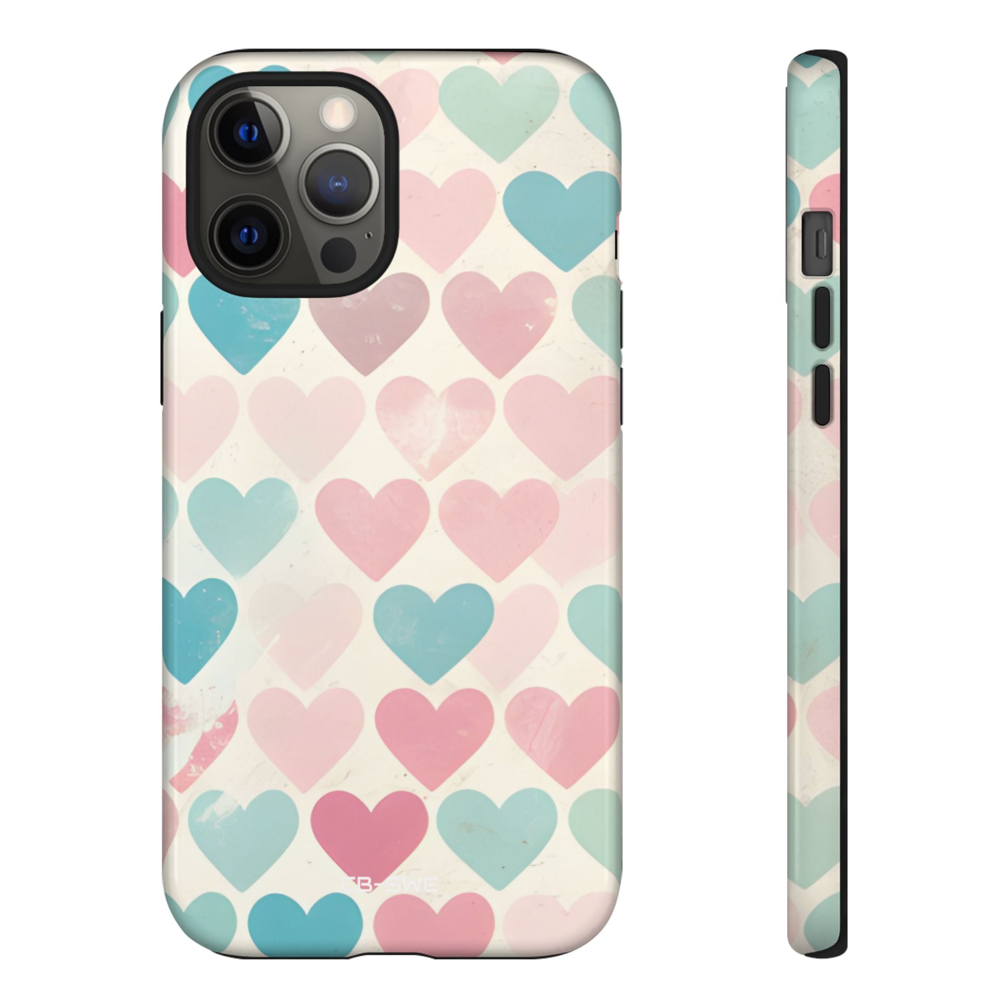Retro Hearts Symmetry - iPhone Case
