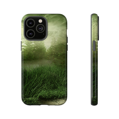 Foggy Green Landscape - Protective Phone Case