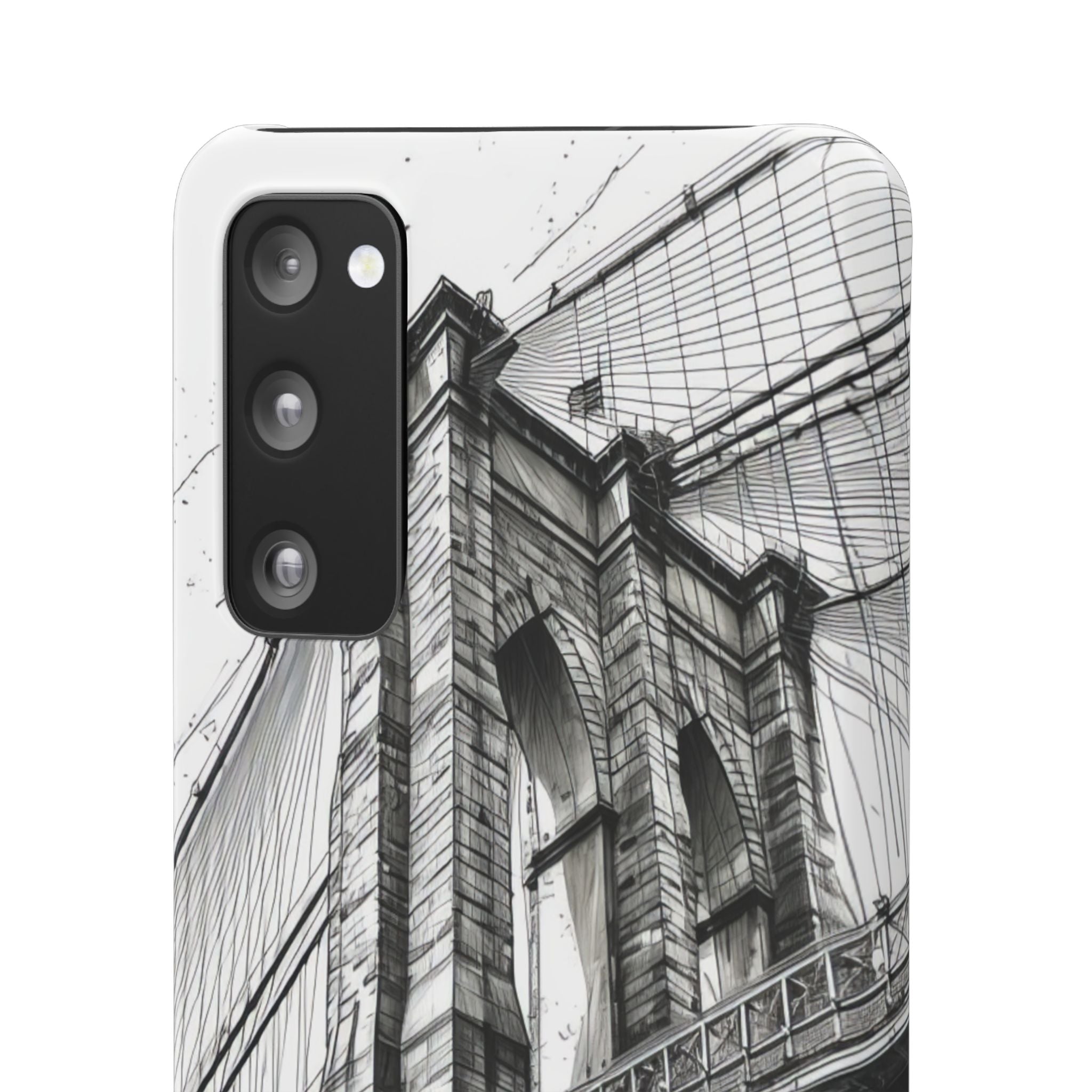 Suspension Bridge Line Art Illustration Samsung S20 - Slim Phone Case