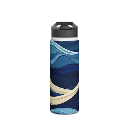 Blue Wave Flow - Stainless Steel Water Bottle