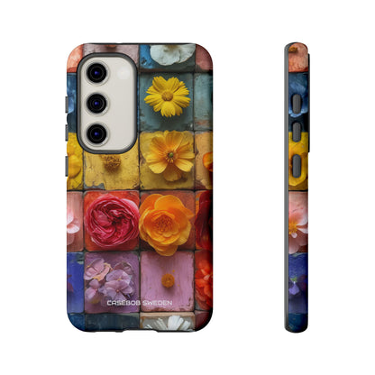 Vibrant Floral Tiles - Tough Samsung S23 Phone Case