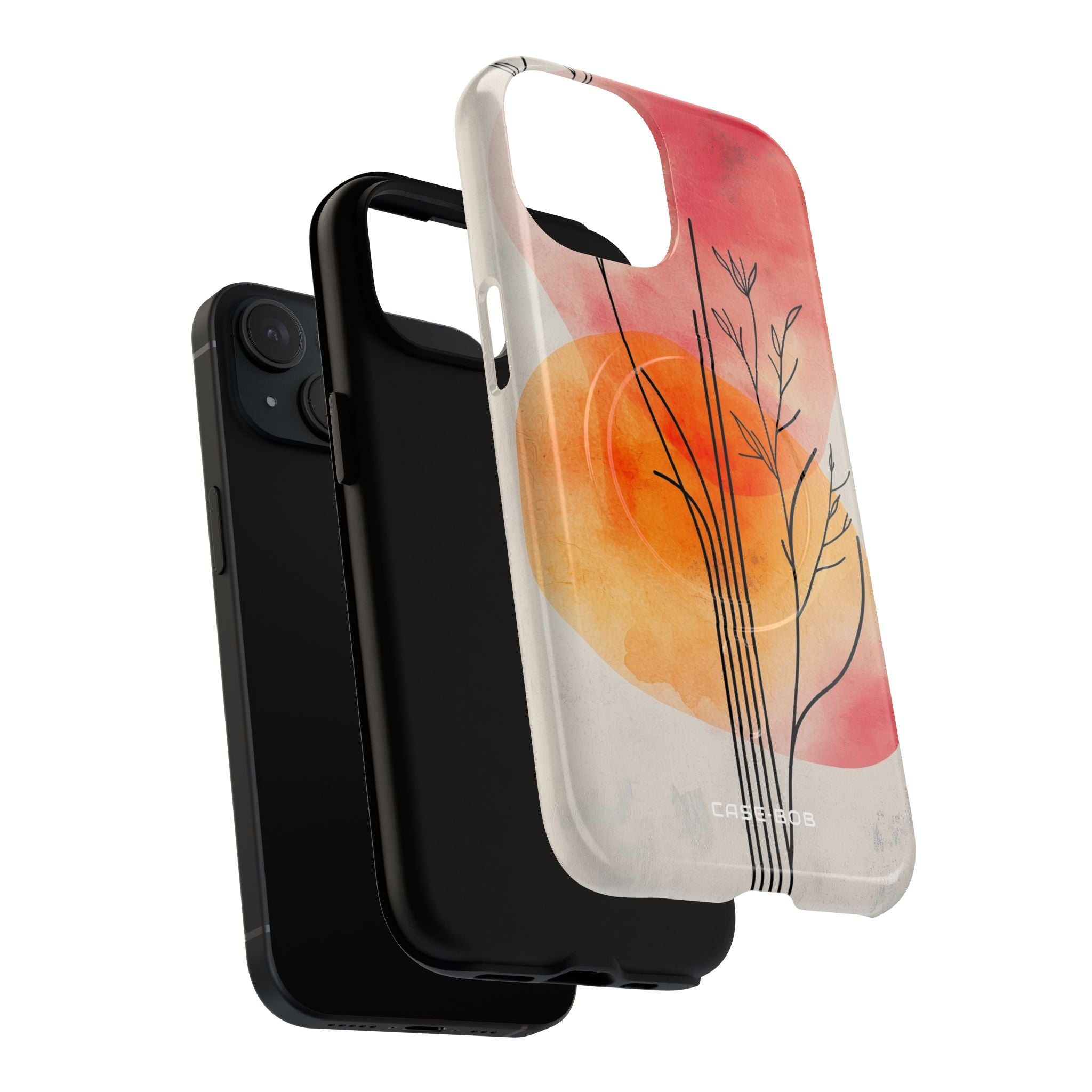 Curved Stem Sunset iPhone 15 Case - Tough+