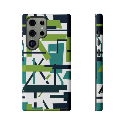 Green Geometry Glide Samsung S23 - Tough Phone Case