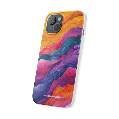 Vibrant Abstract Waves - Flexi iPhone 15 Phone Case