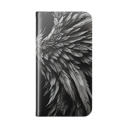 Crimson Silver Wings - iPhone 15 Pro Max Case - Wallet