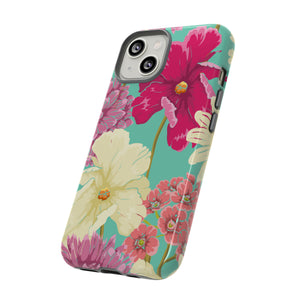 Colorful flowers in watercolor iPhone case (Protective) - Protective Phone Case