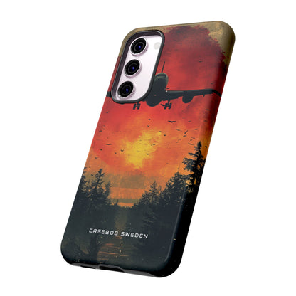 Vintage Sunset Airplane Silhouette Samsung S23 - Tough Phone Case