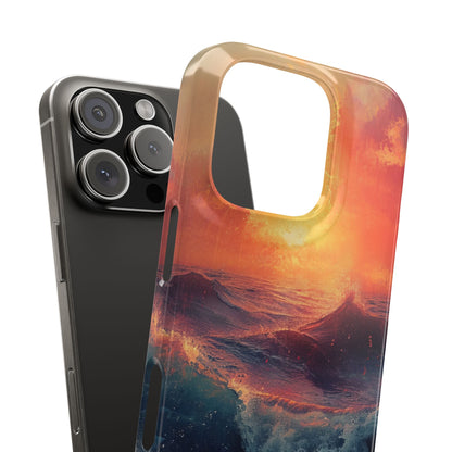 Ocean Sunset Waves - Slim iPhone 16 Phone Case