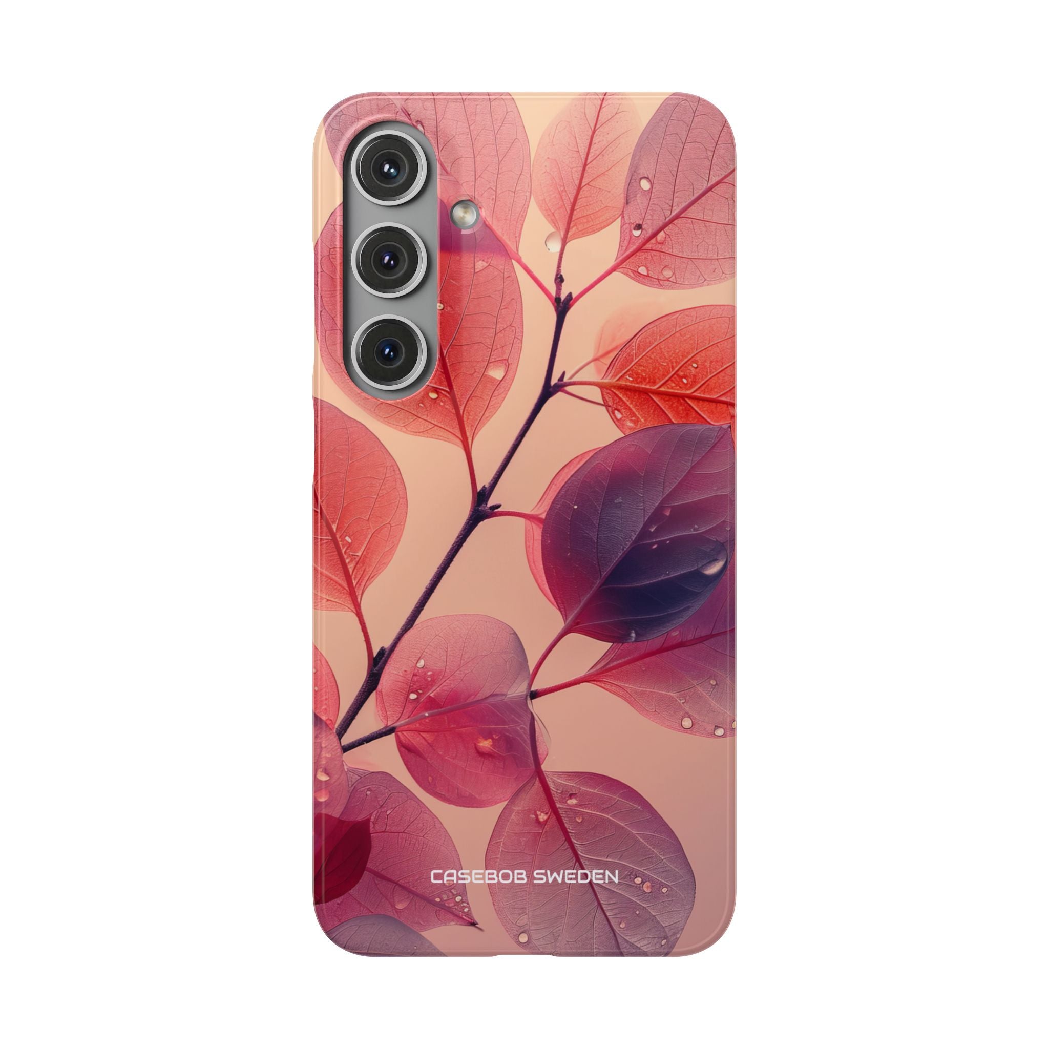 Pink Serenity Leaf Design - Slim Samsung S24 Phone Case