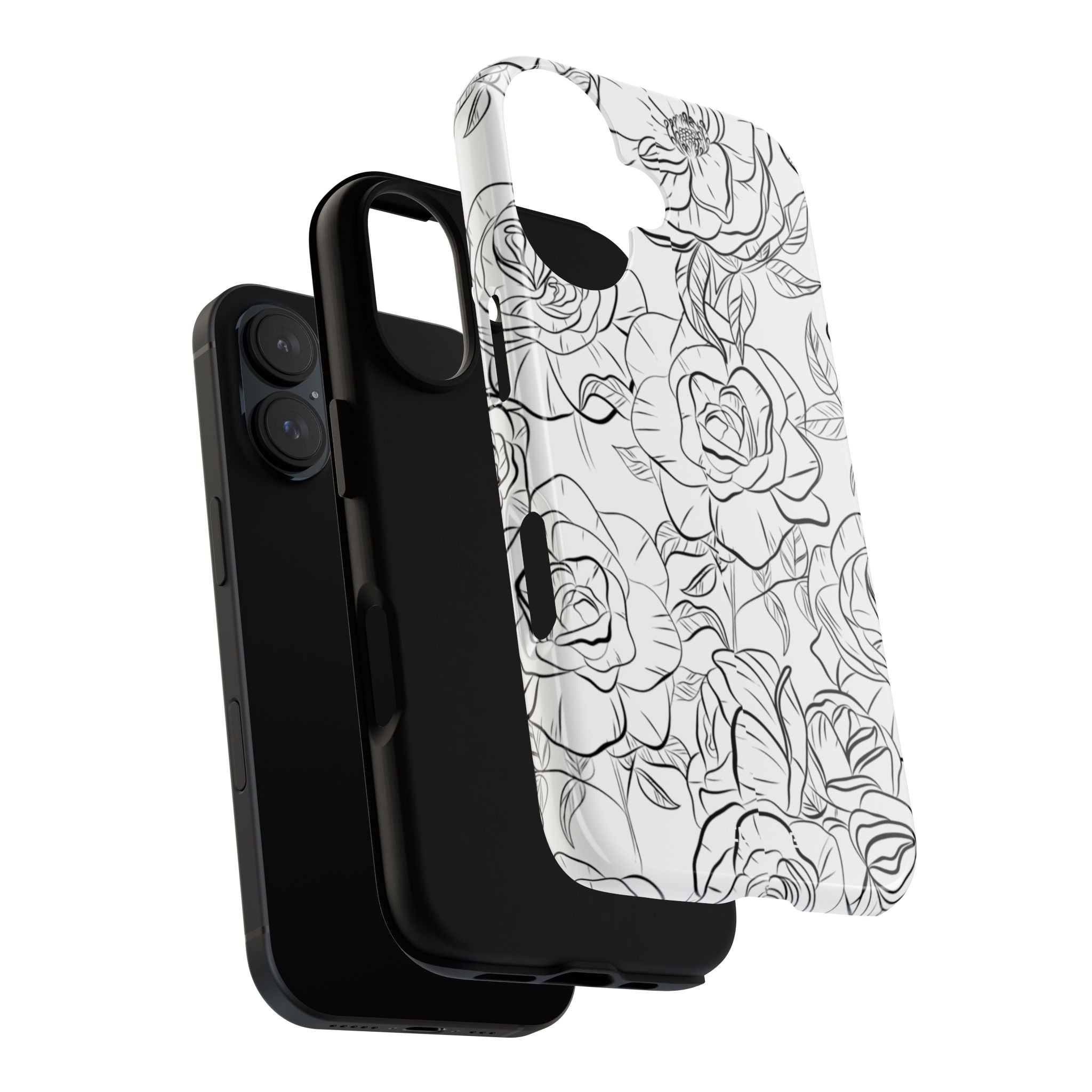 Intricate Rose Sketches - iPhone Case