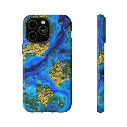 Blue Clear Ocean Ink Art iPhone Case (Protective) iPhone 14 Pro Max Matte Phone Case